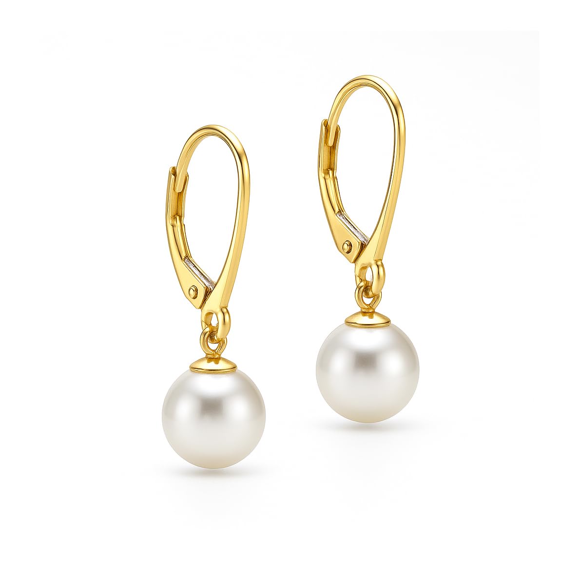 CARISSIMA Women's 9ct Yellow Gold Pearl Drop Earrings - 7mm x 24mm