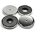 CMS MAGNETICS - 5-Pack RB50 C8 Ceramic Ferrite Round Base Magnet with Anti-Corrosion Chrome Plated Steel Cup and 35 LB Pull Force - Cup Diameter: 51.6mm, Center Hole: 4.8mm, Thickness: 7.5mm