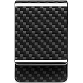 Novazzi Carbon Fiber Money Clip for Men, Slim Minimalist Front Pocket Cash Holder, Strong Grip, 2.75" x 1.5" (Glossy Black Carbon Fiber)