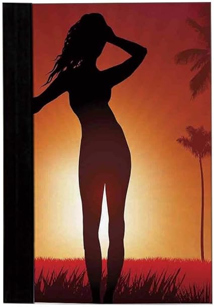 Cuaderno Para Ninas Fresco Silueta De Cuerpo Humano Femenino En El Sol De Las Tierras Exoticas Impresion De Imagen Para Oficina 10 Pulgadas De Largo X 8 Pulgadas De Ancho Amazon Es Oficina