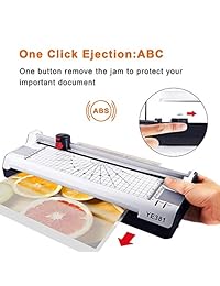 Máquina de laminado térmico para A3 A4 A6, máquina de laminado Abwei, sistema de 2 rodillos con cortacésped giratorio, esquina de techo, 20 bolsas de laminado, calentamiento rápido, para uso doméstico y de oficina (laminador A3)