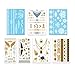 Terra Metallic Tattoos,Konsait 12 Sheets 174 Designs - Jewelry Mandala Mehndi BohoTribal Body Art Indian Tattoos Gold Silver White for Hawai Beach Pool Party Favors Bachelorette Wedding Supplies