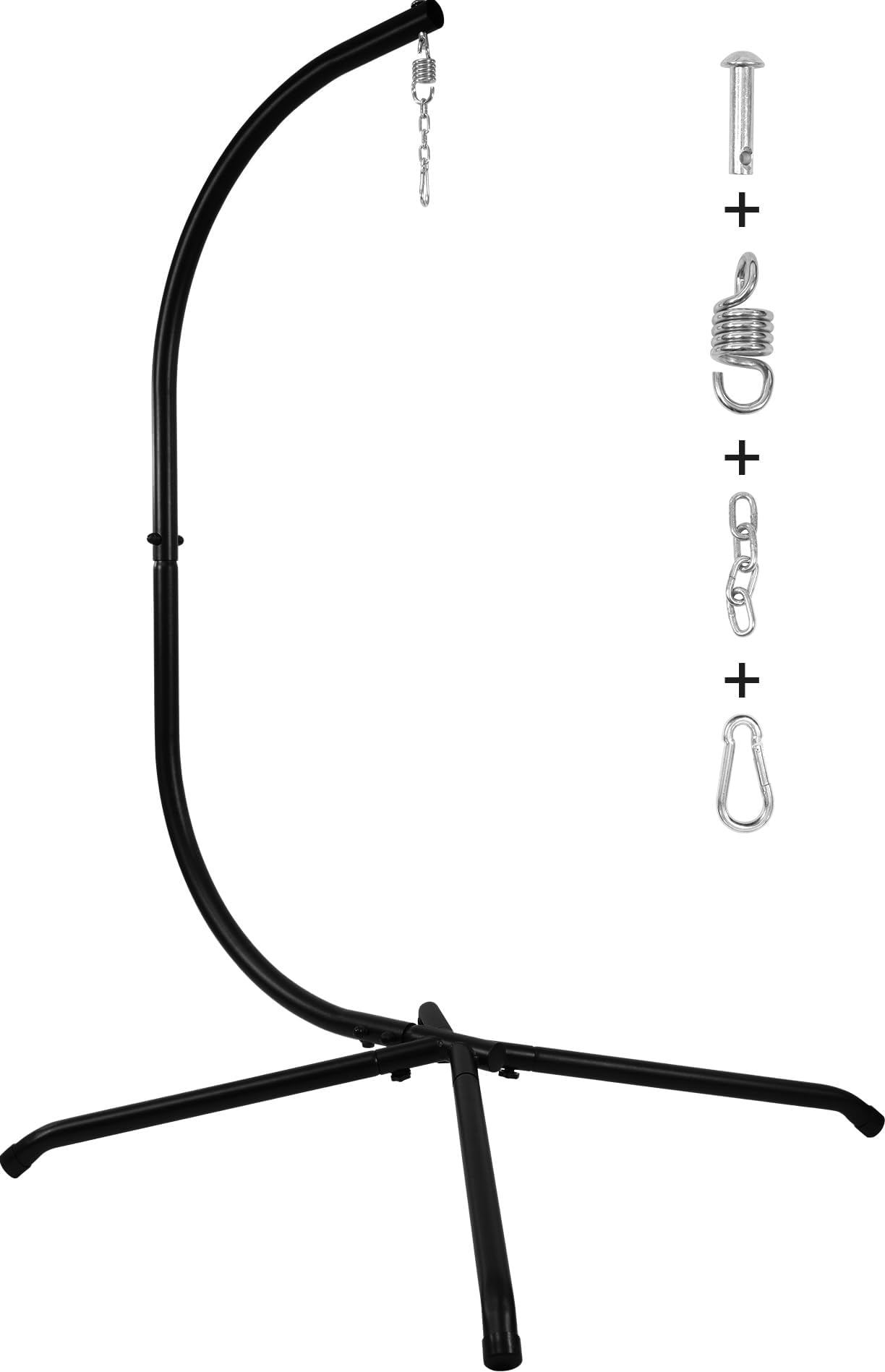 Photo 1 of **MISSING PARTS****Elevon Hammock Chair Stand Only, Hanging Hammock Swing Stand for Outside with Buckle and Spring Hook, 400lb Capacity Heavy Duty Steel C-Stand with Stable Base for Egg Chair Outdoor Indoor (White)