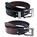 Men's Leather Belt Sliding Buckle Belt Reversible Black & Brown (43-44)
