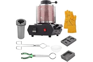 YIEPET 3KG Gold Melting Furnace .2100W Digital Electric Smelter Kit Graphite Crucible for Melt Scrap Mesh Guard Gold Silver,Copper, Aluminum