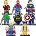DEGAMI 8pcs Superhero Mini Building Block Action Figures - Mini Super Heroes Figures with Accessories - Super Heroes Set Building Blocks - Building Blocks Brick DIY Toys Children