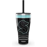 Tervis Traveler NHL Seattle Kraken - Night Game Triple Walled Insulated Tumbler Travel Cup Keeps Drinks Cold & Hot, 30oz with Straw Lid, Stainless Steel
