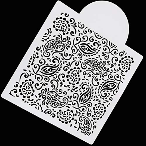 Journal Stencil - Cake Cookies Stencil Plastic Cookie Paisley Flower Wedding Fondant Decoration - Decorating Tools Cake Stencil Cake Molds Stencil Spray Maker Plastic Lace Bake Decor Fondant S