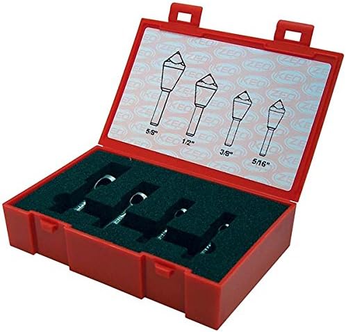 KEO 53519 Cobalt Steel Single-End Countersink Set, TiN Coated, 82 Degree Point Angle, 5/16" - 1" Head Diameter