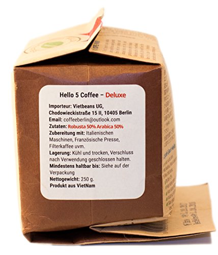 VietBeans Hello5 Deluxe – Hochwertige Kaffeebohnen aus Buôn Ma Thu?t Vietnam – Edles Arabica Aroma mit kräftiger Note… – Bild 3