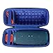 co2CREA Hard Travel Case Replacement for JBL Charge 4 / Replacement for JBL Charge 5 Waterproof Bluetooth Speaker (Outside Black and Inside Royal Blue)