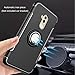 Orzero TPU + PC Hybrid Dual Layer Case Compatible for Huawei Mate 20 Lite Full Body Heavy Duty Protection 360 Rotating Metal Ring [Adsorbed Iron Plate] - Navy