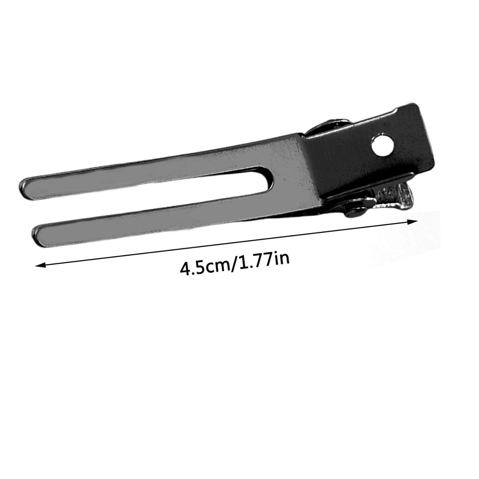 50 Stück Zinken Pin Haarclip, Friseur Double Prong Curl Clips, Metall Alligator Clips, für Haarverlängerung, Lockige Haarproduktion, DIY Haarschmuck (Schwarz) 4
