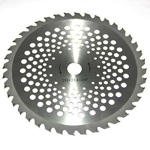 2 Packs 10" 40T Carbide Tip Brush Cutter, Trimmer, Weed Eater Blades Wacker Edging Blades Wood Cutting Clearing Saw Blades
