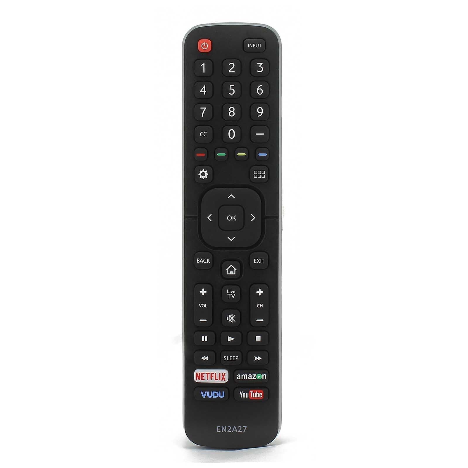 YESE® Hisense TV Remote Control EN2X27HS EN-2X27HS for Hisense LCD OLED LED SMART UHD 4K Television with YouTube Netflix Buttons