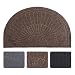 Half Round Door Mat Entrance Rug Floor Mats, Waterproof Floor Mat Shoes Scraper Doormat, 18''x30'' Patio Rug Dirt Debris Mud Trapper Out Door Mat Low Profile Washable Carpet (Coffee) primary