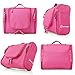 HOKEEPER Waterproof Toiletry Bag for Women - Travel Cosmetic Bag Makeup Organizer Heavy Duty Shower Bag Hanging Dopp Kit - Large Size: 10.2 x 4.5 x 8.5 Inch (Pink)