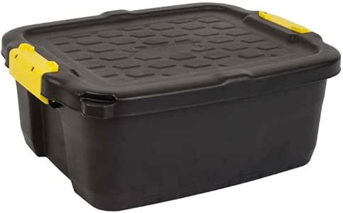 CEP HW444 Caja de Almacenamiento 24 l, Negro y Amarillo, 50x40x20 cm: Amazon.es: Hogar