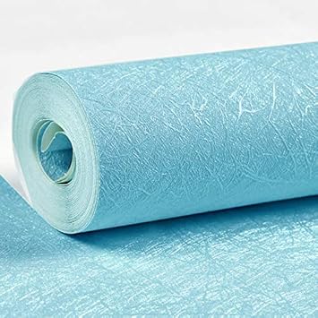 Blue Peel and Stick Wallpaper Silk Embossed Self Adhesive Removable