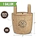 Indoor Garden Grow Bags 1 Gallon - 5 Jute Burlap Bag Fabric Pots - Plant Pot for Container Gardening Outdoor, Growing Plants Indoors, Planting Seeds, Herb Planter, Balcony Planters - Liner + Drainage