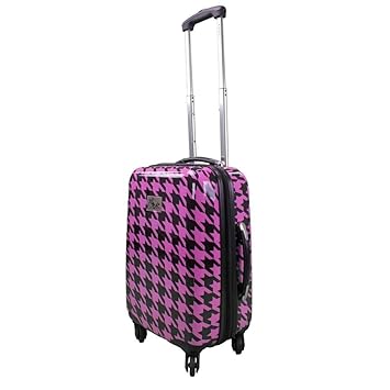 Amazon.com: Fucsia Rosa y Negro Houndstooth Tema Equipaje ...
