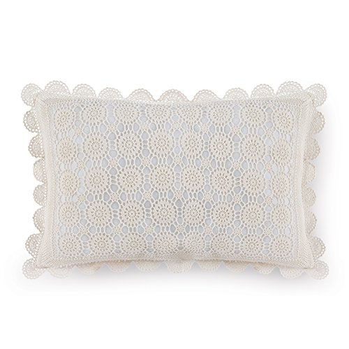 Amazon Com 23 X 33 Rectangular Beige Pillow Sham Crochet Lace