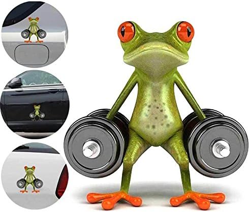 New 3D Dumbbell Frog Funny Car Stickers Styling Vinyl Decor Truck Window Decal