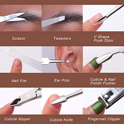 A manicure set is a collection of tools used for taking care of your nails. These sets usually contain nail clippers, nail files, scissors, cuticle pushers, and tweezers. Some sets may also include nail polish, nail polish remover, and hand creams.