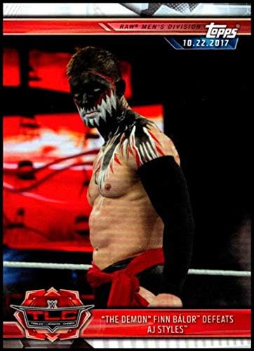 2019 Topps Road to WrestleMania Wrestling #6 The Demon Finn Balor Defeats AJ Styles Official WWE Trading Card From Topps