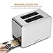 Fortune Candy White Toaster 2 Slice, Compact Retro Stainless Steel 2 Slice Toaster with 6 Toast Shade Settings, Bagel/Defrost/Reheat/Cancel Function, Extra Wide Slots, Removable Crumb Tray