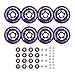 Rollerex VXT500 Inline Skate Wheels (8 Wheels w/Bearings, spacers and washers) (Various Size & Color Options Available) - for Indoor, Outdoor, Hockey - Intended for Roller Blade Wheel Replacement