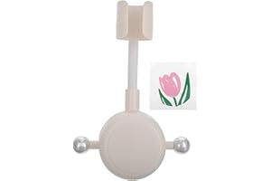 Ciieeo Adjustable Suction Cup Shower Head Holder Bracket White No-Drill Bathroom Wall Mount for Handheld