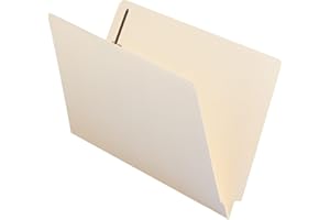 Smead End Tab Fastener File Folder, Shelf-Master® Reinforced Straight-Cut Tab, 2 Fasteners, Legal Size, Manila, 50 per Box (37115)