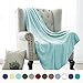 Bedsure Flannel Fleece Luxury Blanket Lt Blue Throw Lightweight Cozy Plush Microfiber Solid Blanket