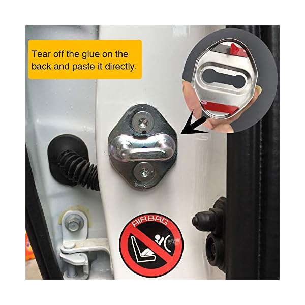 Cache De Serrure De Porte Pour Peugeot Expert - Protection Anti-pluie/rouille En Acier Inox - Prise Carbone - 7