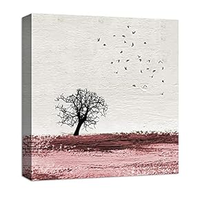 Canvas Wall Art Abstract Blackground Tree Pop-up Painting Artwork for Home Prints Framed - 12x12 inches