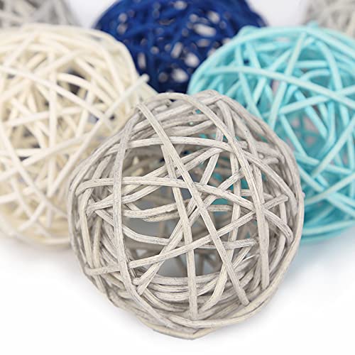 DomeStar Rattan Balls, 16PCS 2.8 Inches Wicker Balls Decorative Balls Natural Decorative Wicker Rattan Balls Orbs Vase Fillers