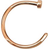 Rose Gold Flat Disc Nose Hoop 316L Surgical Steel Ring