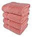 SALBAKOS 100% Turkish Cotton Bath Towel Set of 4 27x54 inch | Heirloom Quality | Hotel & Spa Collection | Ultra Soft, Super Absorbent, Long Lasting Bath Towels | Made in Turkey (Coral, 4 Bath Towels)