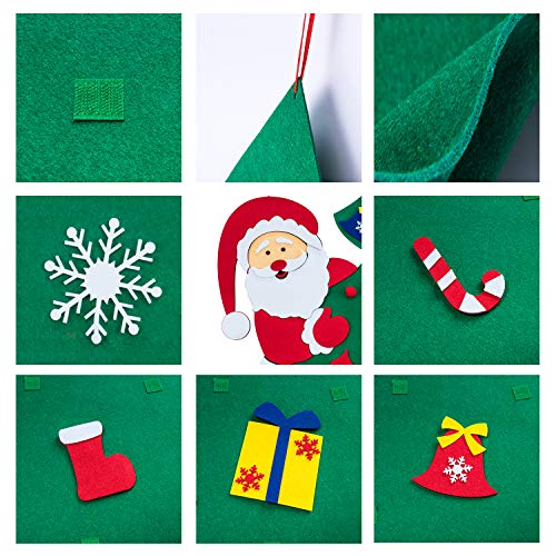 SUNTECH DIY Felt Christmas Tree with 38 Pcs Ornaments Wall Hanging Xmas Gifts Home Door Decoration - Thumbnail 3