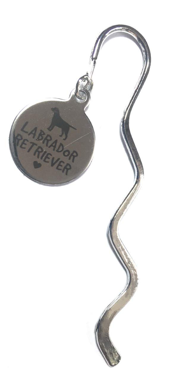 FizzyButton Gifts Labrador Retriever Silver Tone Mini Bookmark with Stainless Steel Charm in Gift Bag