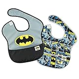 Bumkins DC Comics Waterproof SuperBib 2 Pack, Batman Icon (6-24 Months)