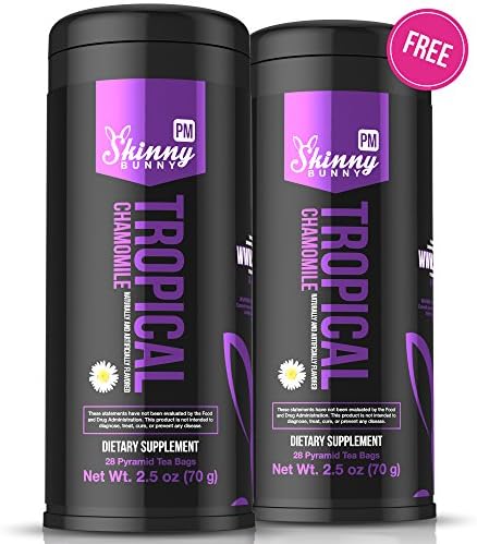 Skinny Bunny Tea Weight Loss &amp; Detox Bundle: Manage Weight, Support Immune System, Healthy Cleanse &amp; Promote Health with Antioxidants (Tropical Chamomile - BOGO - 2x 28 Day Supply)