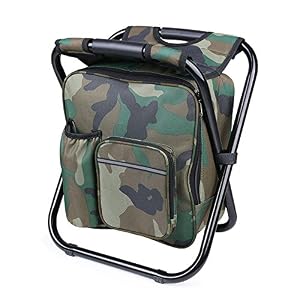 Purebesi Sac à Dos Tabouret Chaise Avec Refroidisseur Sac Pique-nique Isotherme Portable Pliable Sac à Dos Tabouret…