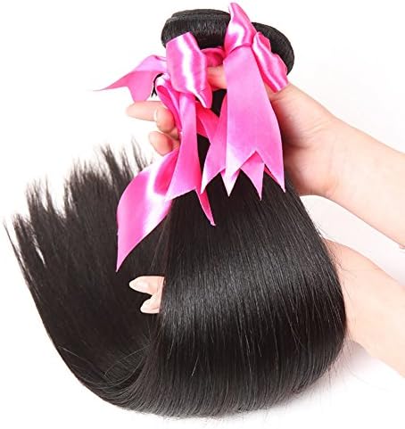 8A Brazilin Straight Hair Bundles Brazilian Virgin Hair Straight Bundles Brazilian Hair 3 Bundles 100% Human Hair Extensions xtension Mixed Length 8-26 Inch Natural Black