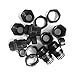 Lantee PG 16 Cable Gland - 20 Pieces Black Plastic Nylon Waterproof Wire Glands Connector Fitting