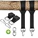Tree Swing Hanging Straps Kit Holds 2200 lbs,Two 5ft Straps with Safer Heavy Duty Carabiner and Swivel Hook,Perfect for Hammocks & Most Swing Seats