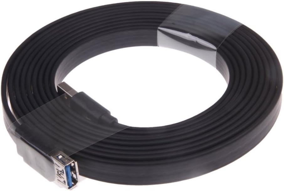 USB 3.0 Extension Cable in Flat design A-Male to A-Female Ultra Flat A/A BLACK 1.5 Meter
