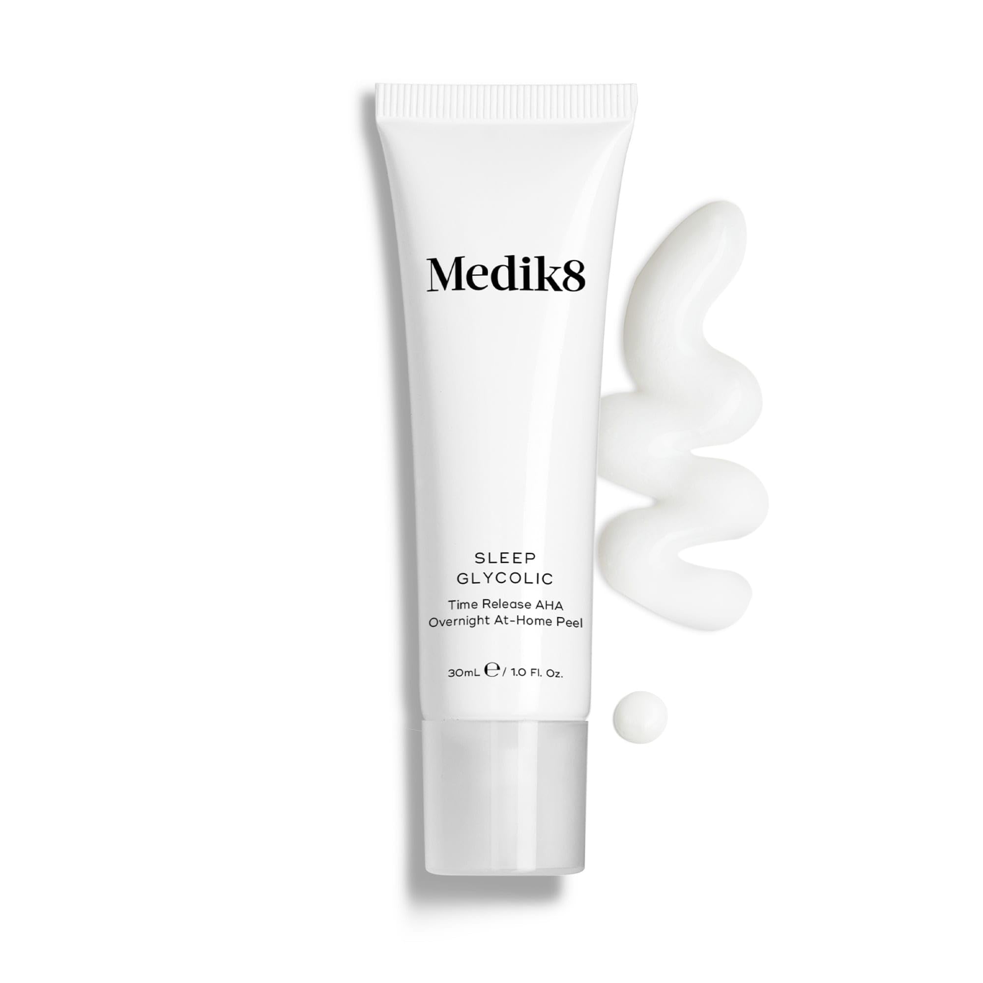 Medik8 Sleep Glycolic - Time Release AHA Overnight At-Home Peel - Brightens & Decongests - 10% Active Glycolic Acid - 30ml