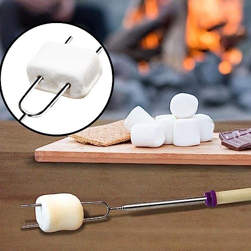 VGEBY 8 Varillas para Asar Malvaviscos, Telesc¡§?picas, Extensibles, para Asar Malvaviscos, Kit Extensible para Asar, Pinchos para Pinchos, Tenedores para Perros Calientes para Fogatas